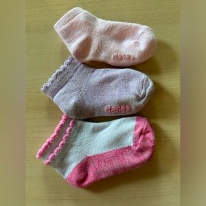 3/$20 | Hanes Toddler Athletic Ankle Socks | Set of 3 | Size 12-24 months